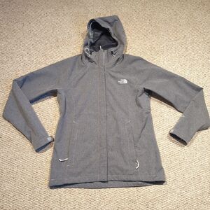 The North Face HyVent 2.5L Jacket Womens Small Gray Hooded Rain Outdoors Zip